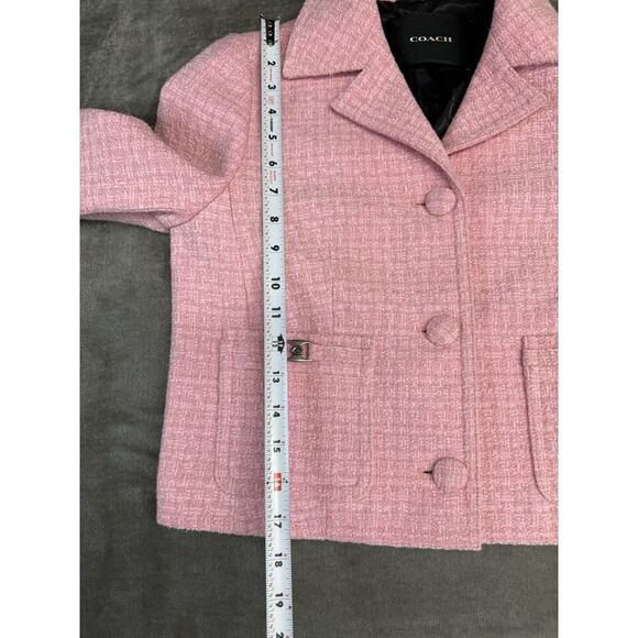 Coach Heritage C Tweed Jacket Cropped Pink sz Small - Picture 10 of 15